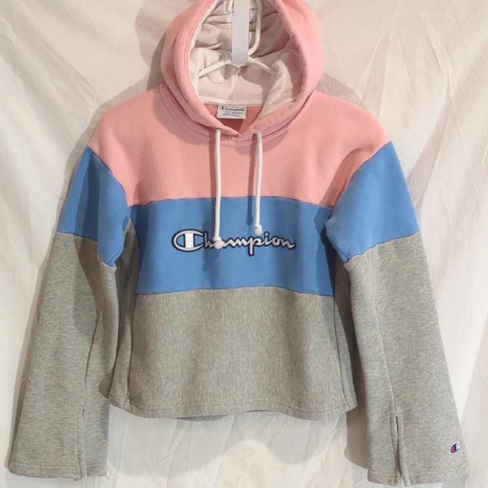 Champion | Reverse Weave Pullover Sweatshirt Hoodie Pink Blue Grey | S
